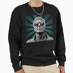 Anthony Bourdain Retro Pixel 70s Pullover Sweatshirt