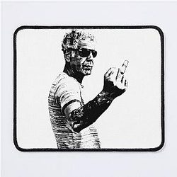 Memories of Anthony Bourdain's Iconic Middle Finger Pose Mouse Pad