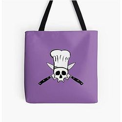 Chef with Knife Anthony Bourdain Art All Over Print Tote Bag