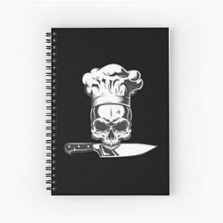Chef With Knife and Anthony Bourdain Emblem Spiral Notebook
