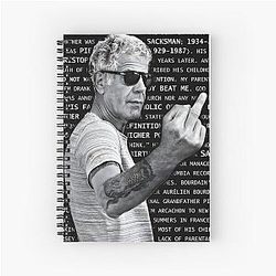 Anthony Bourdain Middle Finger T-Shirt Spiral Notebook