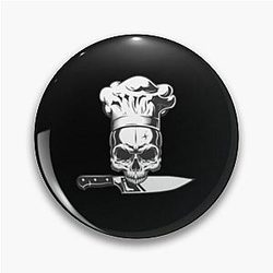 Chef skull with Anthony Bourdain emblem Pin