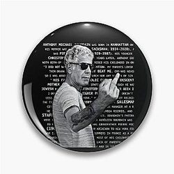 Anthony Bourdain Middle Finger Pin