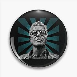 Anthony Bourdain Retro Pixel 70s Pin