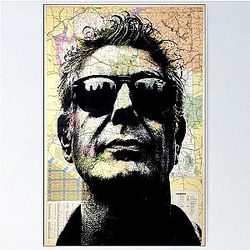 Anthony Bourdain Map Poster