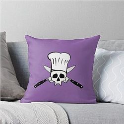 Chef with Knife Anthony Bourdain Throw Pillow