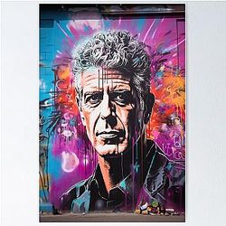 Street Art Tribute Inspired by Anthony Bourdain Poster