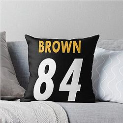 Antonio Brown 84 Steelers Throw Pillow