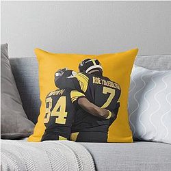 Antonio Brown and Ben Roethlisberger Throw Pillow