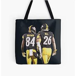 Antonio Brown and LeVeon Bell All Over Print Tote Bag
