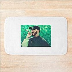 Anuel AA debuted a luxury image bathroom mat.