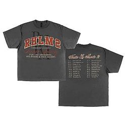 Unisex Adult Anuel Aa Official Merch RHL M2 Tour Grey Date Back T-Shirt