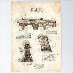 Apex Legends CAR Weapon Sketch Poster