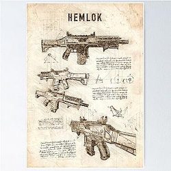 Apex Legends Hemlok Weapon Sketch Poster