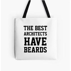 The Best Architects Have Beards All Over Print Tote Bag RB2611