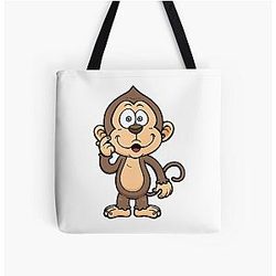 Happy cute monkeys  All Over Print Tote Bag RB0604 [ID555869]