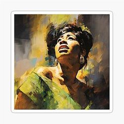 Drawing Aretha Franklin sticker