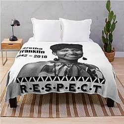 Aretha Franklin - 1942 - 2018 Respect Throw Blanket