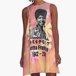 Aretha Franklin - 1942 - 2018 Respect A-Line Dress