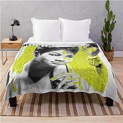 Aretha Franklin Digital Artwork by Iona Art Throw Blanket