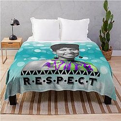 Aretha Franklin RIP Respect Throw Blanket