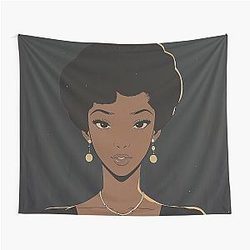 Aretha Franklin Anime Style Tapestry