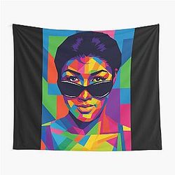 Aretha Franklin Pop Art Tapestry with Southern Soul becomes Aretha Franklin Pop Art Tapestry