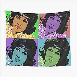 Aretha Franklin POP Collage Tapestry