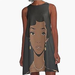 Aretha Franklin Anime style A Line Dress
