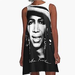 Aretha Franklin Portrait A-Line Dress