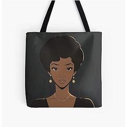 Aretha Franklin Anime Style All Over Print Tote Bag