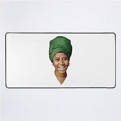 Aretha Franklin Low Poly Portrait Desk Mat