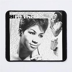 Aretha Franklin Black and White by Iona Art Digital Mouse Pad