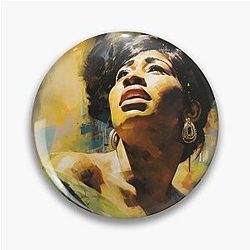 Drawing Aretha Franklin Portrait Pin