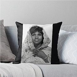Aretha Franklin Queen of Soul Throw Pillow becomes Aretha Franklin Queen of Soul Throw Pillow