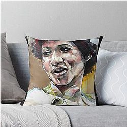 Aretha Franklin Throw Pillow