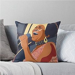 Aretha Franklin Throw Pillow