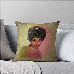 Aretha Franklin Throw Pillow