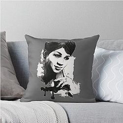 Aretha Franklin Throw Pillow