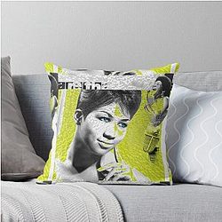 Aretha Franklin Digital Artwork by Iona Art Throw Pillow
