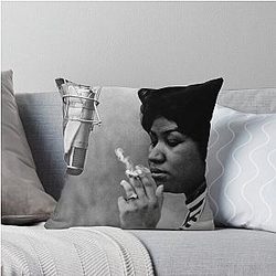 Aretha Franklin Throw Pillow