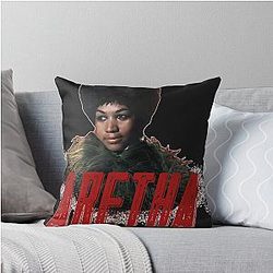 Aretha Franklin Queen of Soul Throw Pillow