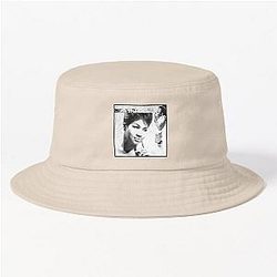 Aretha Franklin black and white by Iona Art Bucket Hat
