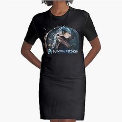 ARK Survival Ascended Dinosaur Graphic T-Shirt Dress