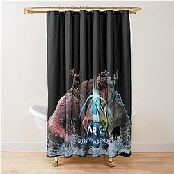 ARK Survival Evolved or Ascended Dinosaurs Shower Curtain