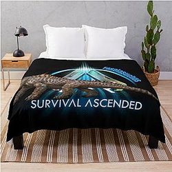 Ark Survival Ascended Dinosaur Fasolasuchus Throw Blanket