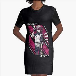 Exusiai - Arknights V.1 - White Version Graphic T-Shirt Dress