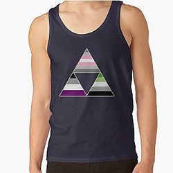 Aromantic Tank Tops - Demigirl Asexual Aromantic Three Triangles Tank Top RB1901