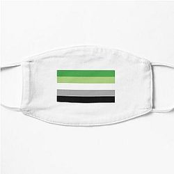Máscaras de rosto aromântico - Bandeira de orgulho aromântico Máscara plana RB1901