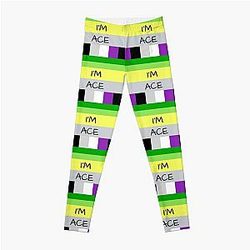 Aromantic Leggings - AROMANTIC FLAG ASEXUAL FLAG I'M ACE ASEXUAL T-SHIRT Leggings RB1901